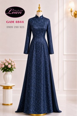 Vải áo dài gấm hoa đều-4844