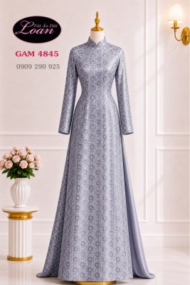 Vải áo dài gấm hoa đều-4845