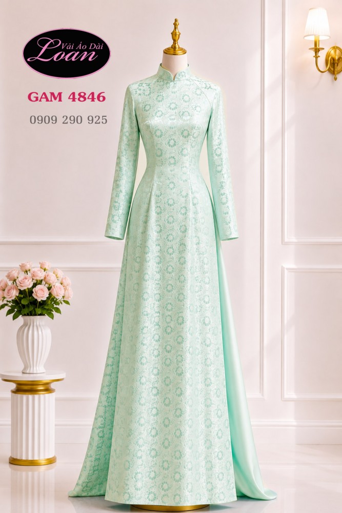 Vải áo dài gấm hoa đều