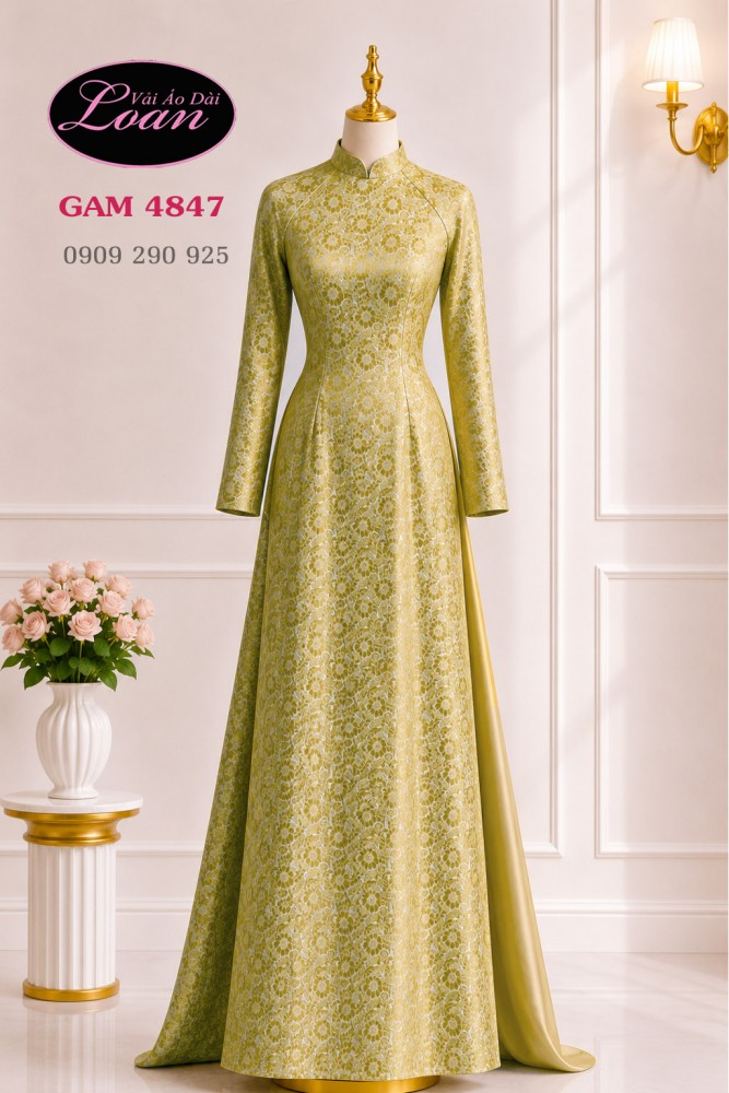 Vải áo dài gấm hoa đều