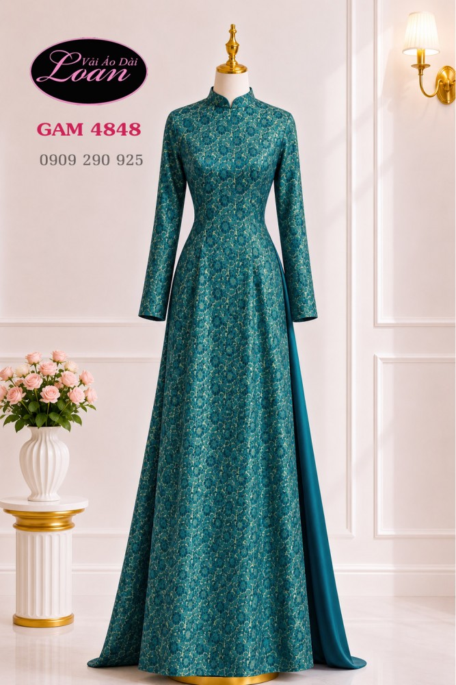 Vải áo dài gấm hoa đều