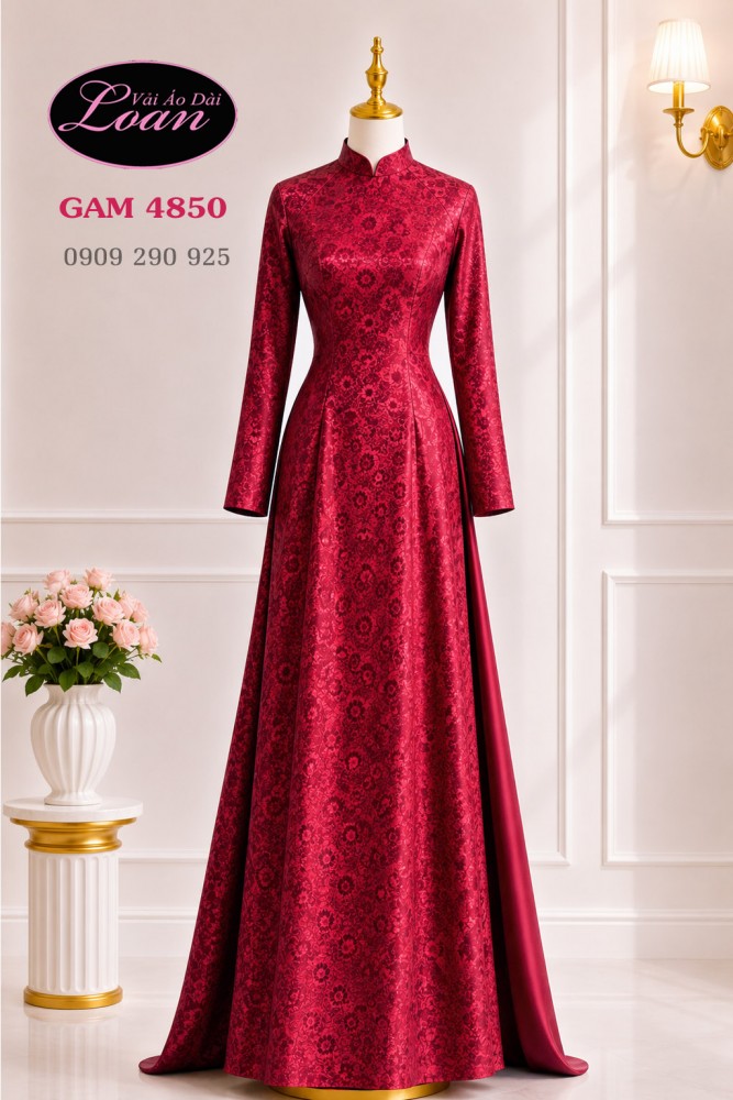Vải áo dài gấm hoa đều