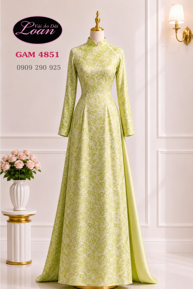 Vải áo dài gấm hoa đều