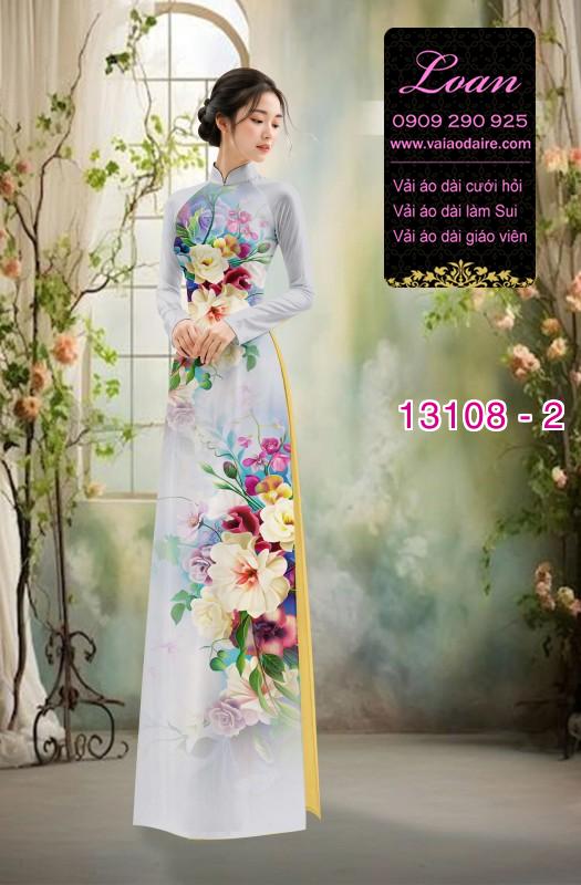 Vải áo dài hoa in 3D