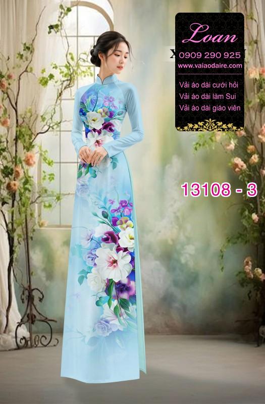 Vải áo dài hoa in 3D