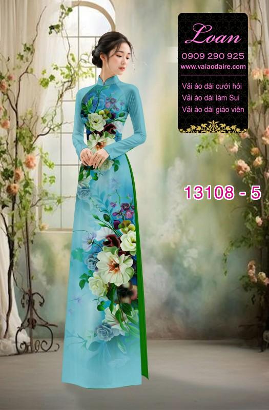 Vải áo dài hoa in 3D