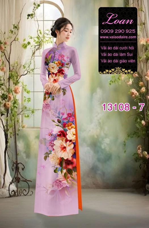Vải áo dài hoa in 3D
