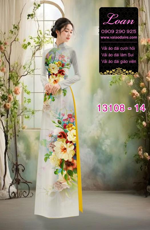 Vải áo dài hoa in 3D