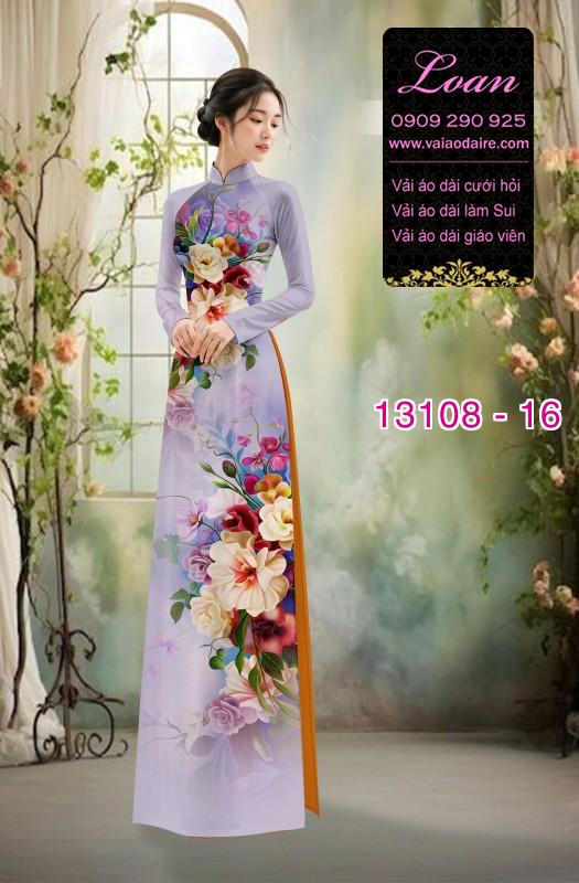 Vải áo dài hoa in 3D