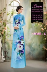 Vải áo dài hoa in 3D