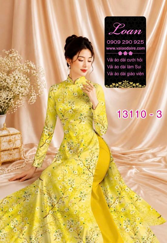 Vải áo dài hoa in 3D
