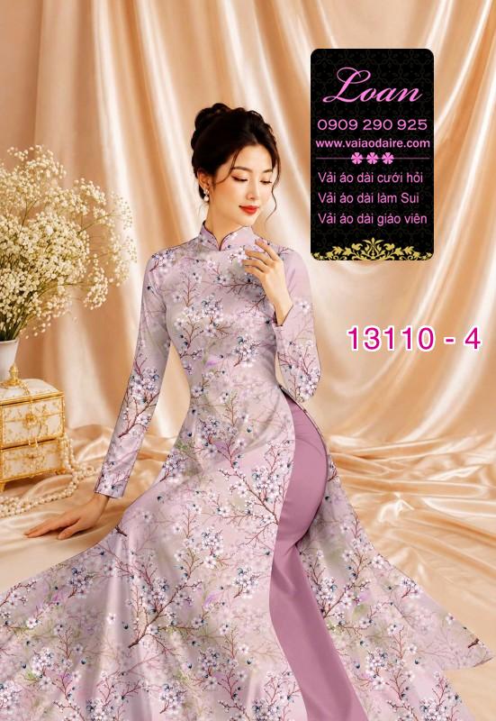 Vải áo dài hoa in 3D
