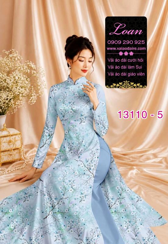 Vải áo dài hoa in 3D