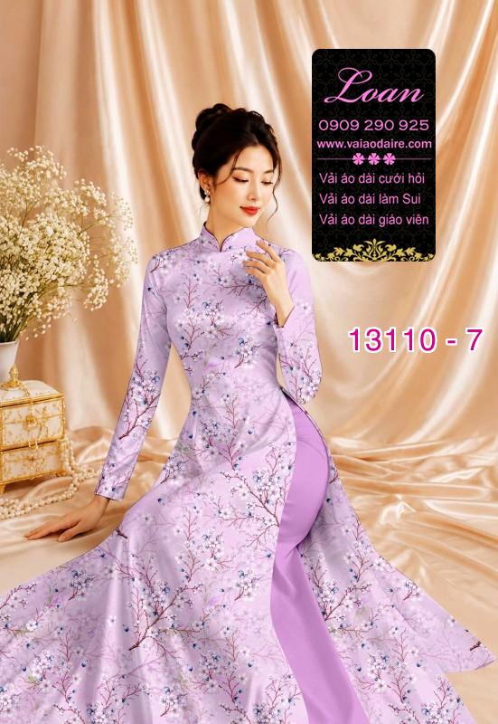 Vải áo dài hoa in 3D