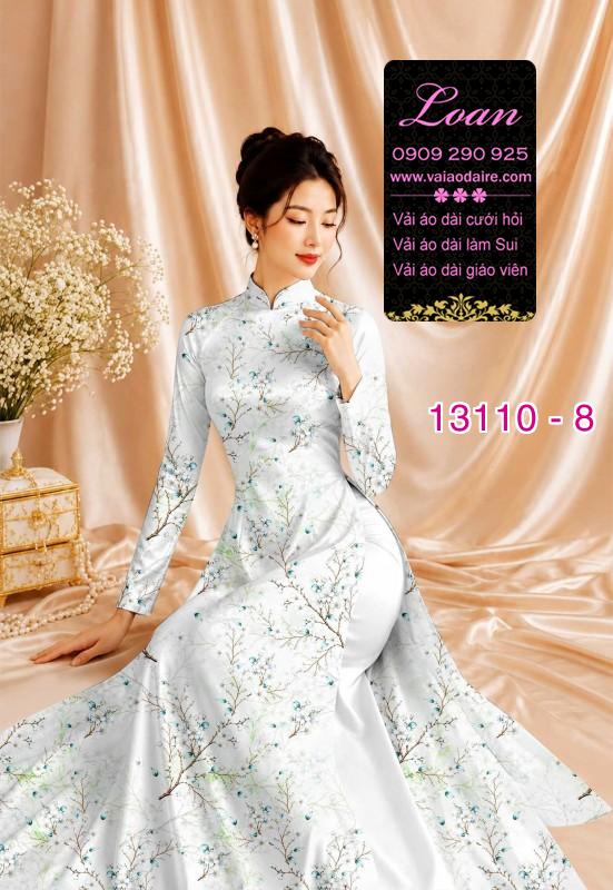Vải áo dài hoa in 3D