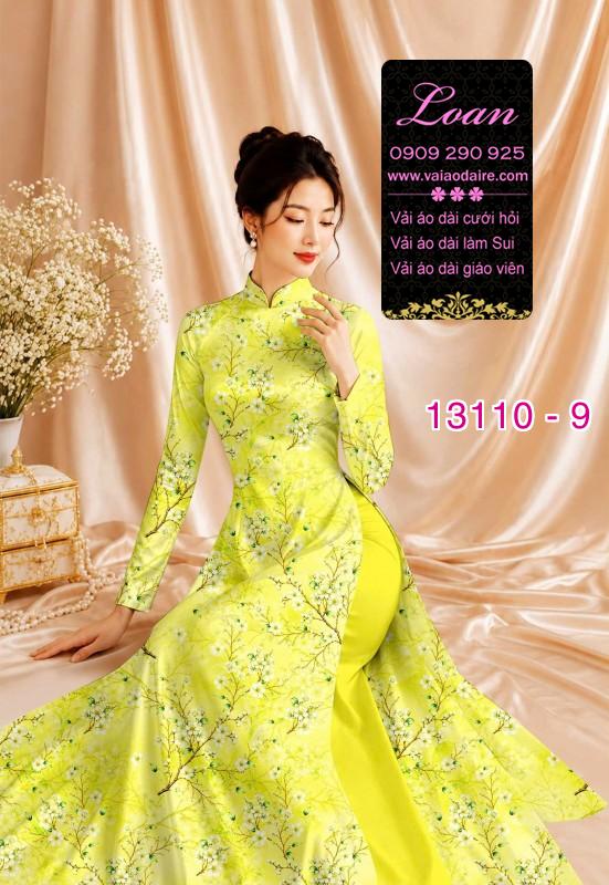 Vải áo dài hoa in 3D