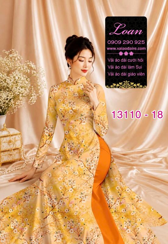 Vải áo dài hoa in 3D