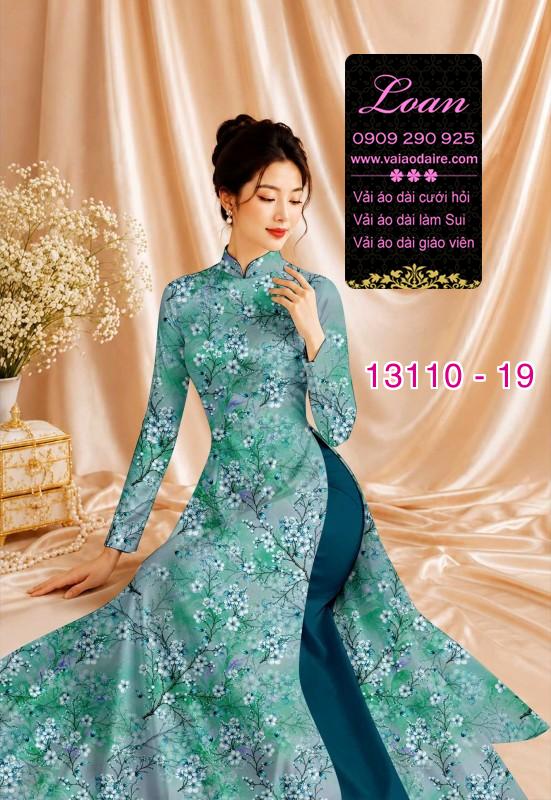 Vải áo dài hoa in 3D