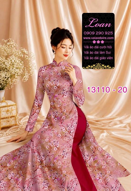 Vải áo dài hoa in 3D