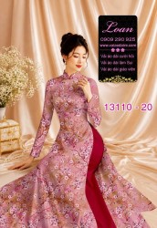 Vải áo dài hoa in 3D