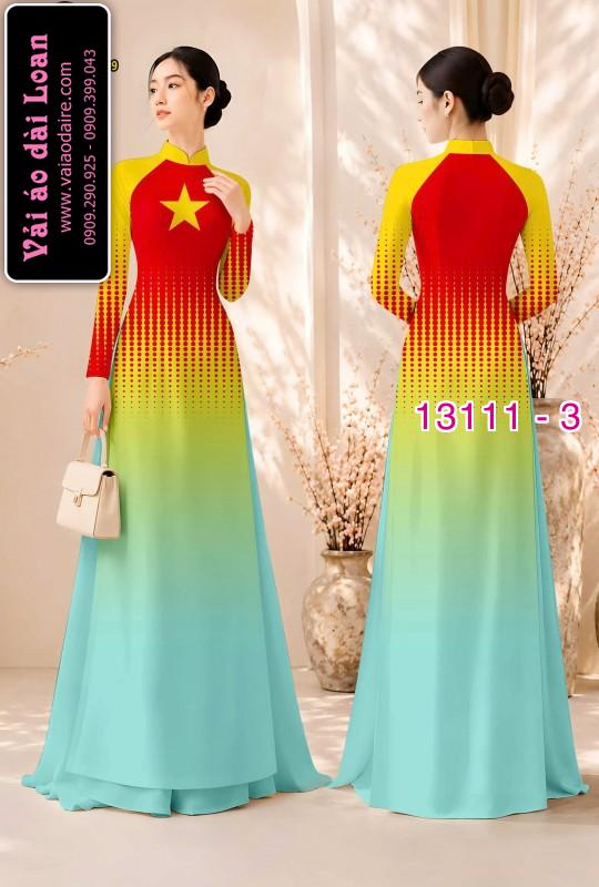 Vải áo dài hoa in 3D