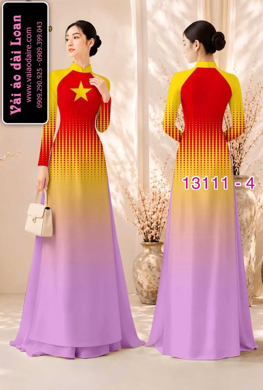 Vải áo dài hoa in 3D