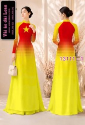 Vải áo dài hoa in 3D