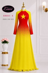 Vải áo dài hoa in 3D