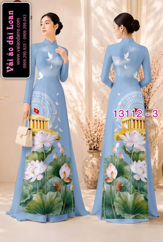 Vải áo dài in hình lăng Bác Hồ