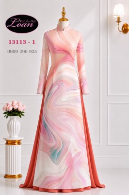 Vải áo dài in hình lăng Bác Hồ-DT 13113