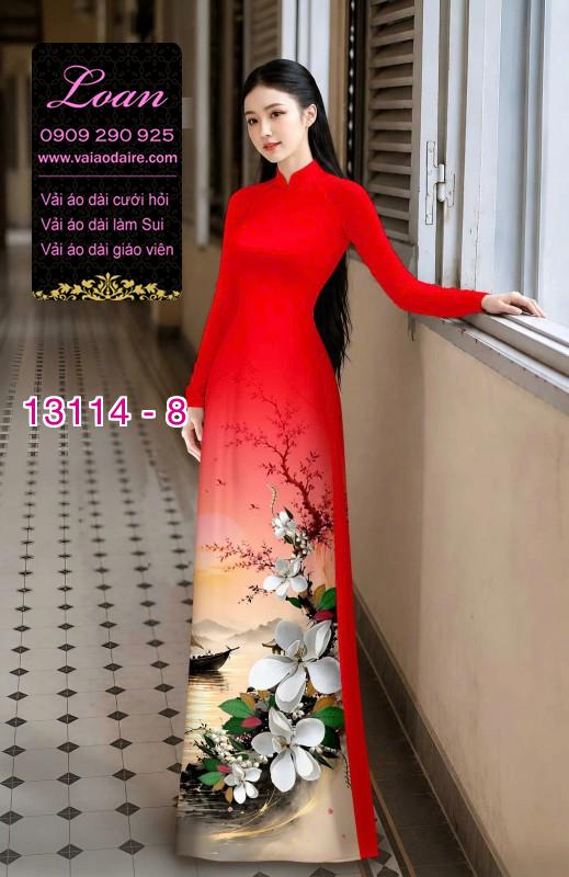 Vải áo dài phong cảnh in 3D