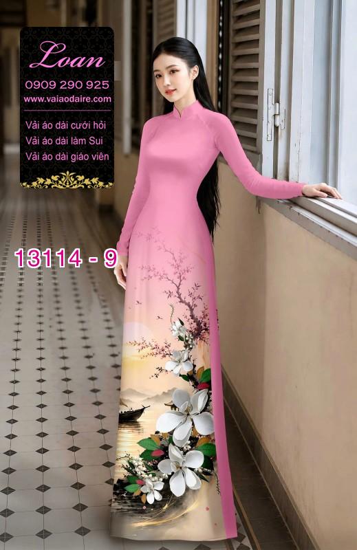 Vải áo dài phong cảnh in 3D