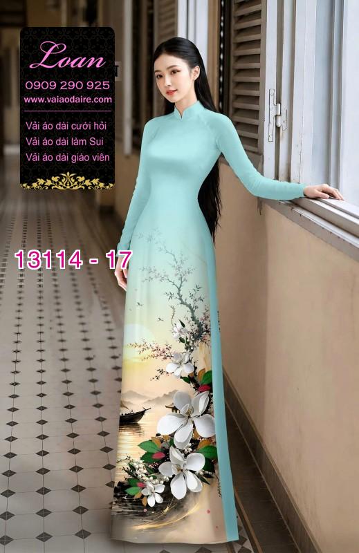 Vải áo dài phong cảnh in 3D