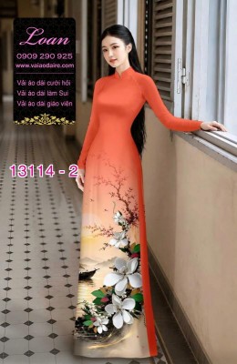 Vải áo dài phong cảnh in 3D-13114