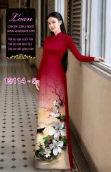 Vải áo dài phong cảnh in 3D