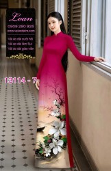Vải áo dài phong cảnh in 3D