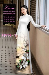 Vải áo dài phong cảnh in 3D