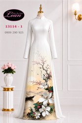 Vải áo dài phong cảnh in 3D