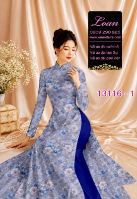 Vải áo dài hoa in 3D-13116