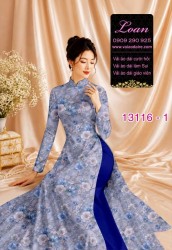 Vải áo dài hoa in 3D