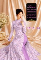 Vải áo dài hoa in 3D