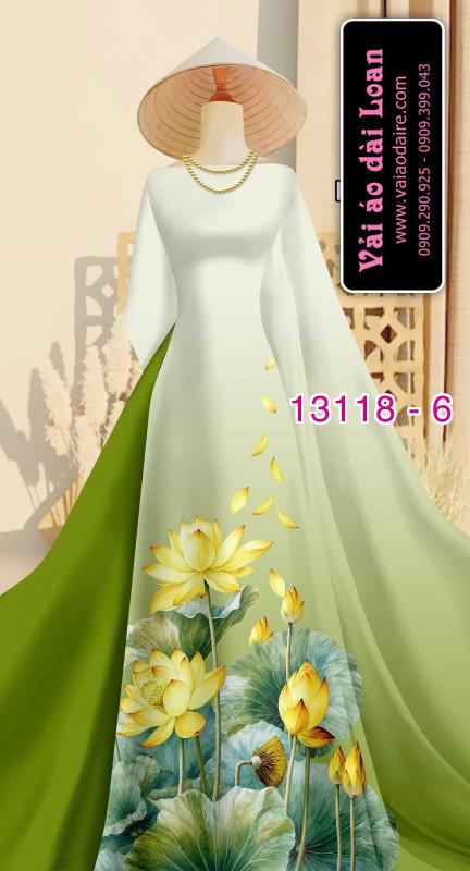 Vải áo dài hoa sen in 3D