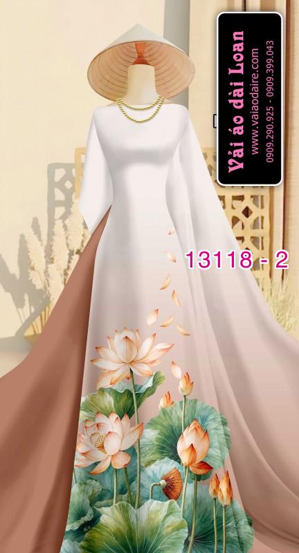 Vải áo dài hoa sen in 3D