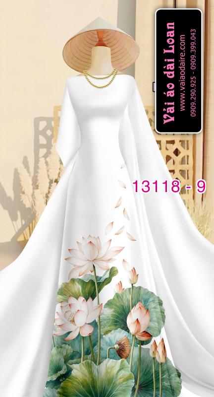 Vải áo dài hoa sen in 3D