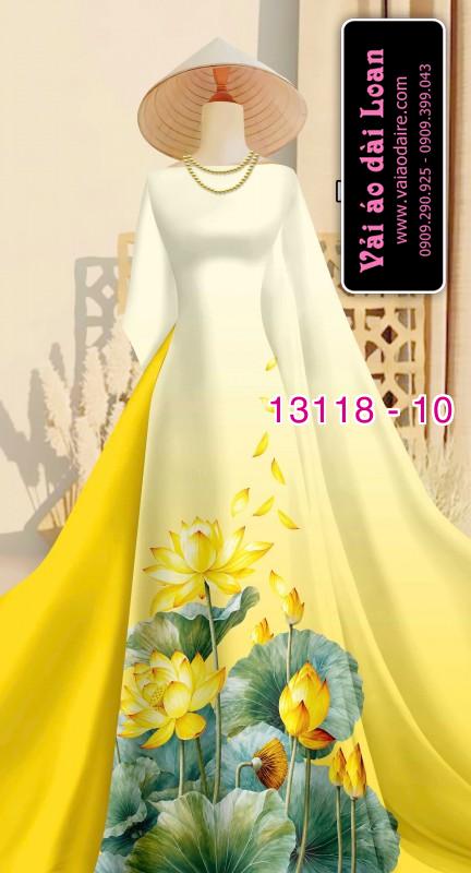 Vải áo dài hoa sen in 3D