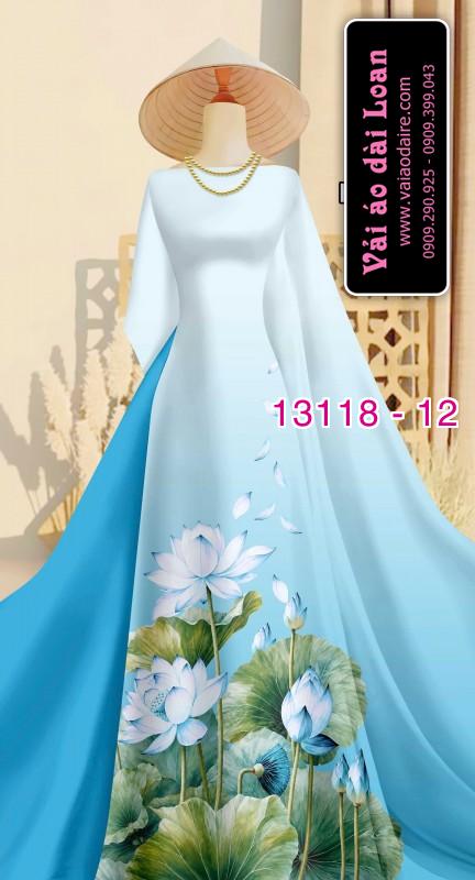 Vải áo dài hoa sen in 3D