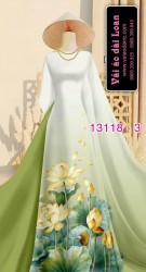 Vải áo dài hoa sen in 3D