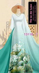 Vải áo dài hoa sen in 3D
