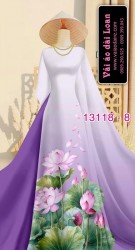 Vải áo dài hoa sen in 3D