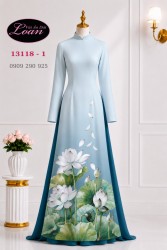 Vải áo dài hoa sen in 3D